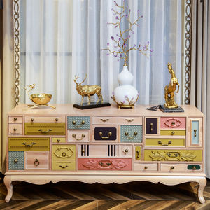 Tv masası Minimalist masa dolabı pembe tasarım ahşap renk Modern antika oturma odası mobilya sehpa ahşap huş - Product Image 2