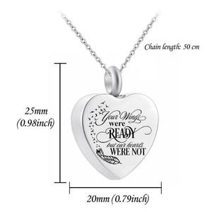In Acciaio Inox Ali di Angelo Gioielli Cremazione Cenere Collane Keepsake Memorial personalizzazione Nome Urna Ciondolo Collana per Le Ceneri - Product Image 2