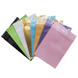 Food Storge Bags Metallic Mylar Ziplock Bags Flat Bottom Black Aluminum Foil Small Zip Lock Plastic Bags Wholesale
