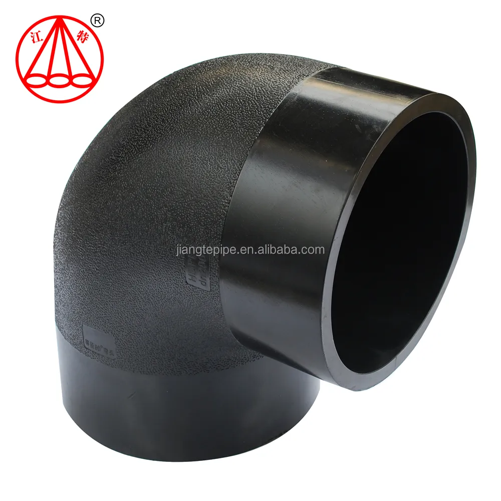 Jiangte HDPE water plastic pipe fittings elbow 90 degree butt fusion elbow