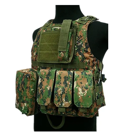 High Density Nylon Material Woodland Camo Molle Tactical Vest