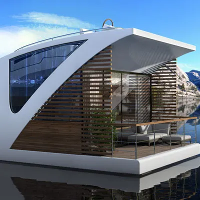 Moderno di lusso modulare portatile galleggiante container casa prefabbricata galleggiante hotel