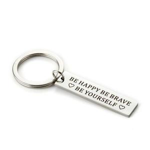 Llavero inspirador de joyería, regalos para chicas, amigos, Be Happy Be Brave Be Yourself - Product Image 1