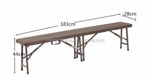 183cm 6FT plastica pieghevole a metà <span class=keywords><strong>tavolo</strong></span> sedia da esterno panca da PATIO <span class=keywords><strong>con</strong></span> Design in Rattan mobili da <span class=keywords><strong>giardino</strong></span> - Product Image 6