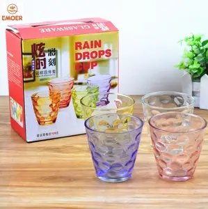 High Quality 4-Piece Set Borosilicate Glassware Colorful 200ml Bamboo Stem Glass Cup for Wine Juice Home Milk Customisable Logo
