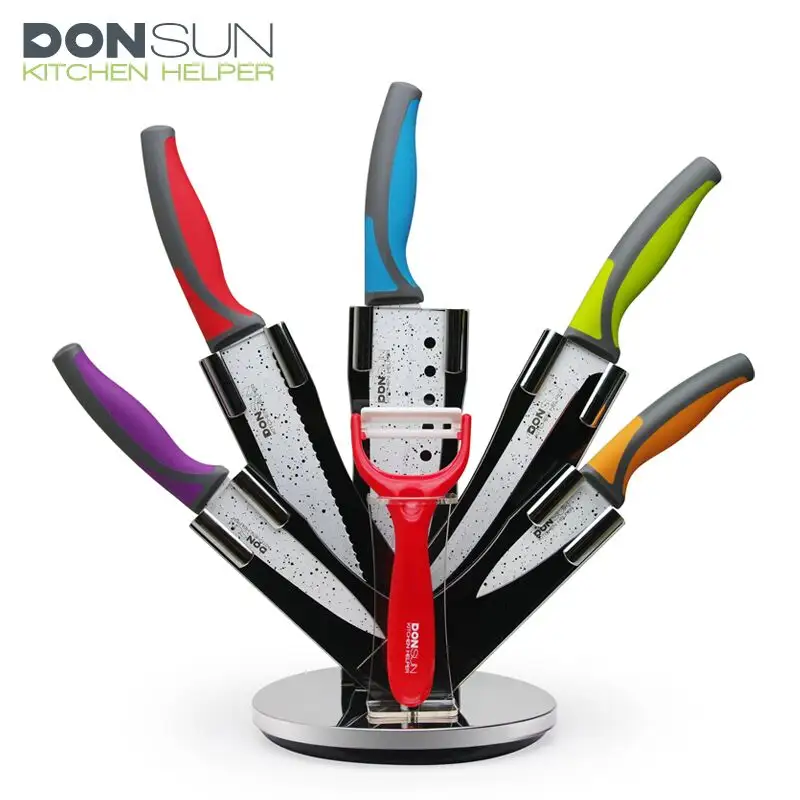 Оптовая продажа, DONSUN, красочный набор из 7 антипригарных кухонных ножей