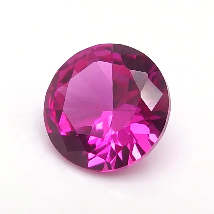 High Quality Machine Cut Round Corundum Gems Artificial Ruby