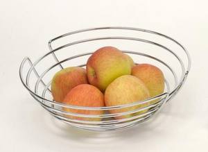 Cesta de frutas de metal cromado con forma de ramas - Product Image 3