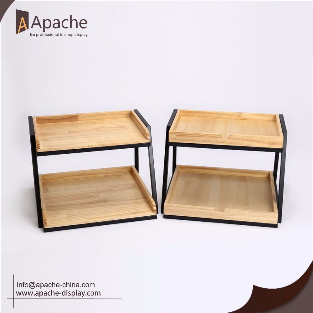 Professional Design Modern Multi-Lever Wooden Bakery Store Counter Display Stand for Efficient Product for Sales Promotion — view 4