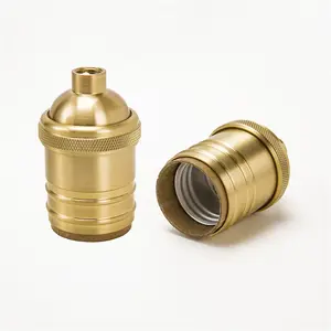 American European Type Vintage Fast Delivery Brass Lamp Holder E27 Base Socket Without Switch for Indoor Lamps