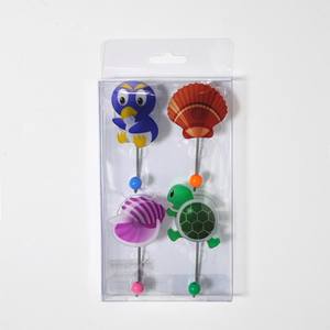 4 pièces petit crochet en plastique d'aspiration en forme d'animal mignon - Product Image 6