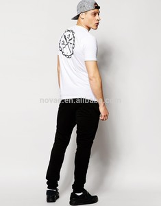 Hommes manches courtes retour imprimer évacuation de l'humidité blanc t-shirt - Product Image 3