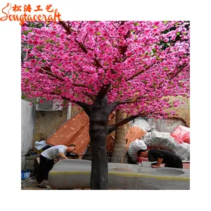 Modeling made large decorative outdoor big artificial peach blossoms flower tree for sale