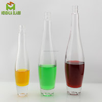 Bouteille de liqueur en verre en forme de bowling personnalisée de 175ml 375ml 500ml Bouteilles de vin en verre de silex transparent Bouteilles d'huile d'olive avec bouchon en plastique