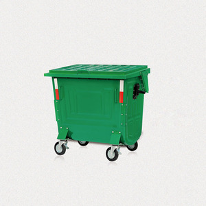 Outdoor Metalen Afval <span class=keywords><strong>Trolley</strong></span> Vuilnisbakken Verzinkt Prullenbak - Product Image 4
