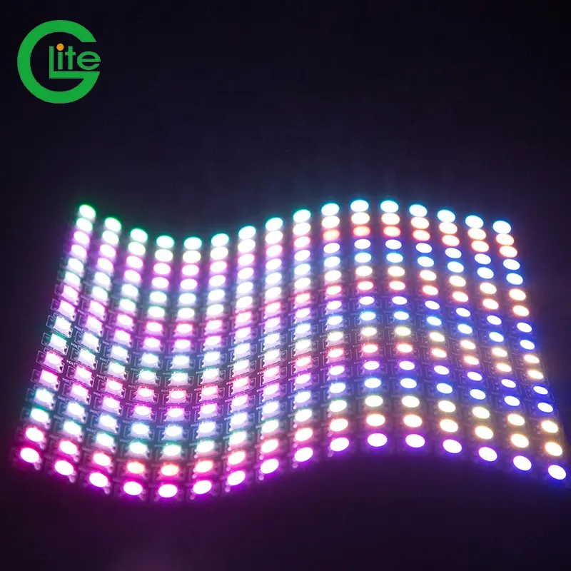 WS2812B RGB LED numérique adressable individuellement panneau lumineux WS2812 8X8 64 Pixels 16X16 8X32mm 256 Pixels 5V LED Module Matrice