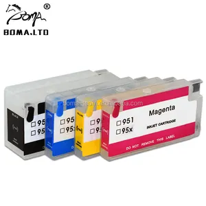 BOMA 60Ml 4 Warna Tinta Isi Ulang Cartridge 953XL untuk HP OfficeJet Pro 7740 8210 8710 8715 8720 Format Lebar printer