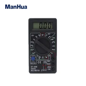 Manhua Multimeter Digital Mini DT830D, dengan Tampilan LCD Meter Tes Probe DC AC