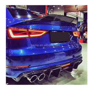 De fibra de carbono trasero Spoiler tronco Boot labio alas para <span class=keywords><strong>Audi</strong></span> A3 Sline S3 sedán de 4 puertas 2014-2018 etiqueta engomada del coche R estilo - Product Image 2