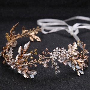 Champagne <span class=keywords><strong>di</strong></span> Cristallo della lega Del Branello Del Fiore Della Sposa Fasce Dei <span class=keywords><strong>Capelli</strong></span> Pettine Da Sposa Della Principessa Hairband Nuziale Hairbands Accessori <span class=keywords><strong>Per</strong></span> <span class=keywords><strong>Capelli</strong></span> Corona - Product Image 4