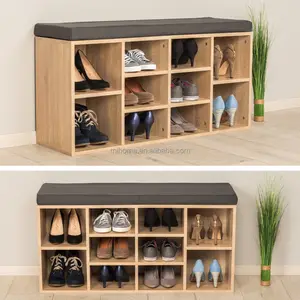 Armario de madera para zapatos, nuevo estilo, con asiento, Zapatero, precio barato