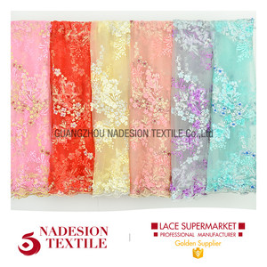 Productos más vendidos bordado verde menta tulle tela por el patio <span class=keywords><strong>online</strong></span> India - Product Image 6