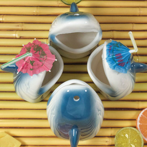 Caneca tiki de cerâmica criativa, forma de tubarão - Product Image 3