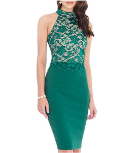 Women's Elegant Sleeveless <strong>Floral</strong> Lace Vintage Midi <strong>Cocktail</strong> Party <strong>Dress</strong> - Product Image 1