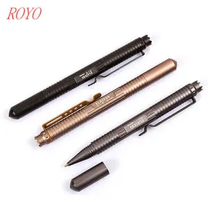 Factory Direct Sale Crown Shape High Strength Aviation Aluminum Self Defense pen Tactical Ballpoint Pen With Custom Logo