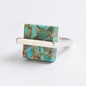 Wholesale Natural Gold Wire <strong>Turquoise</strong> <strong>Rings</strong> Gold <strong>Rings</strong> Design for Women - Product Image 6