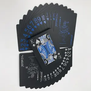 bermain kartu 10pcs Suppliers-Meetee PVC Kartu Bermain Hitam Plastik, Tahan Air