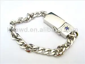Usine de vente bracelet en métal disque flash usb 2.0, portable usb flash drive usb 2.0