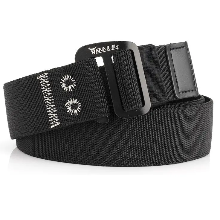 New Style No Hole, Fashion Men And Women Elastic Adjustable Belt With Metal Quick Release Hook Style buckle