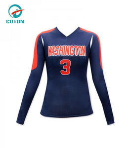 Kaos Tim Voli AS Desain Klub Amerika Ungu Bernapas 100% Poliester Jersey Wanita Model Baru Lengan Panjang - Product Image 2