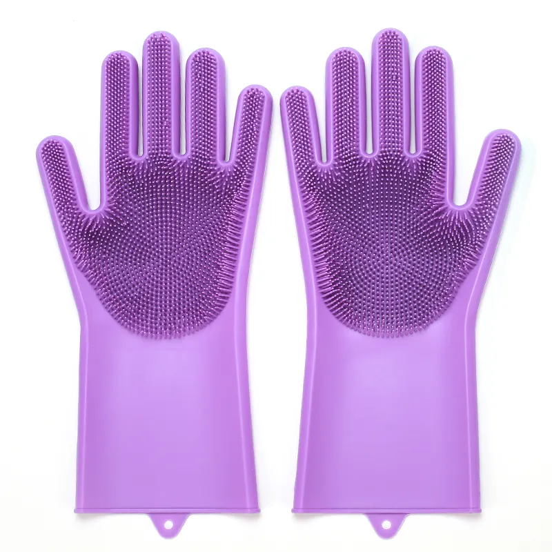 Silicone Latex Magic Household Scrubbing Sponge Dishwasher Glove for Kitchen Customized Logo Medium Dish Washing 50 Pairs Freely