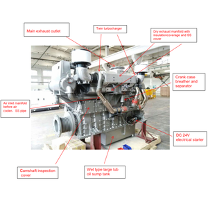 High Power Turbocharged Intercooled SDEC 4 Cylinder 4 Stroke 400hp Propulsion Turbo Inboard Boat Diesel Marine <strong>Engine</strong>