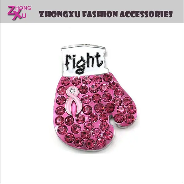 new custom boxing gloves fight breast cancer pink ribbon lapel pin