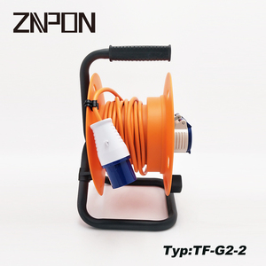 Enrouleur de câble industriel robuste 16A 240V IP44 25/<span class=keywords><strong>50m</strong></span> à 2 prises CEE avec disjoncteur thermique et indicateur - Product Image 5