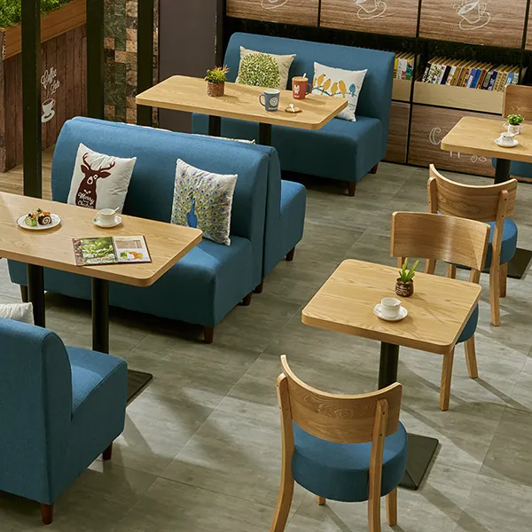 Wooden set designs for restaurant cafe shop luxury booth restaurant sofa