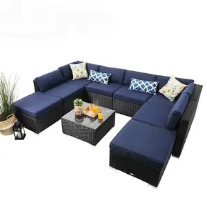 Yinzhou Living Better Homes Gärten 7-teiliges Patio-Möbelset Wicker Rattan Furniture