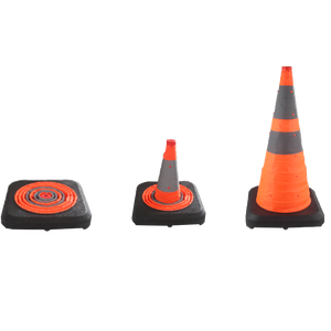 PVC 작은 참신 노란색 재활용 개폐식 접이식 반사 거리 주차 교통 제어 신호 콘 모자 슬리브 - Product Image 3