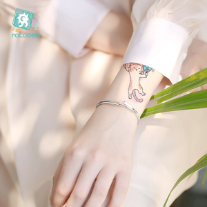 16 Hojas de <span class=keywords><strong>Tatuajes</strong></span> <span class=keywords><strong>Temporales</strong></span> Impermeables Variados, Diseño de Gato de Dibujos Animados, Tatuaje Adhesivo <span class=keywords><strong>para</strong></span> Mujer, Arte Corporal Sexy <span class=keywords><strong>para</strong></span> Brazo y <span class=keywords><strong>Cuello</strong></span>. - Product Image 4