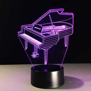 Strumento di musica Retro Piano <span class=keywords><strong>3D</strong></span> USB HA CONDOTTO LA Lampada 7 Colori Lampadina Musicista Regalo del Bambino Camera Da Letto Della Decorazione Elegante RGB Luce di Notte - Product Image 5