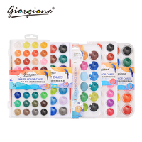Peintures à l'aquarelle en pastilles, vente chaude de notre usine chinoise, coffret de 12, 16, 24, 28, 36, 48 couleurs en boîte plastique avec pinceau offert