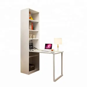 With Folding Desk Portable Computer Desk Folding Table with Bookcase