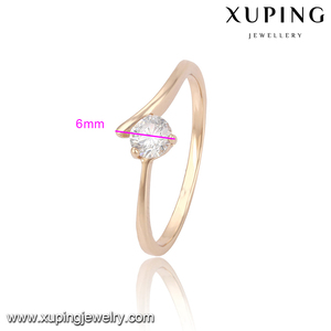 13809 Xuping 18K color oro refinado anillo de <span class=keywords><strong>compromiso</strong></span> con diamante blanco <span class=keywords><strong>solitario</strong></span> para mujeres - Product Image 2