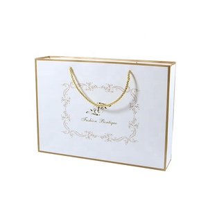 En gros De Haute Qualité Bijoux Cadeau Or Estampage À Chaud Logo Poignée Sac de Papier Commercial - Product Image 3