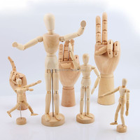 Mannequin d'artiste de 8 "Mannequin en bois mobile Mannequin articulé en bois avec support pour la décoration de la maison