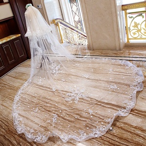GENYA hot style fashion veli da sposa lunghi veli da sposa in pizzo <span class=keywords><strong>accessori</strong></span> <span class=keywords><strong>per</strong></span> <span class=keywords><strong>capelli</strong></span> da sposa veli all'ingrosso - Product Image 2