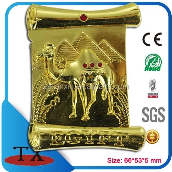 Promotionele 3D Egypte Kameel Toerisme Souvenirs Goud Metaal Magneet